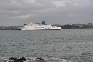 Passing Torpedo Bay before disappearing around North Head