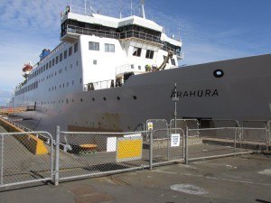 Before: A tired-looking Arahura undergoing repairs at the Devonport Naval Base.