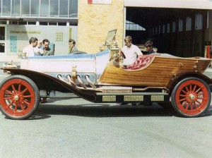 Pre-flight check: Chitty outside Alan Mann Racing in 1968.