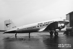 ZK-CAW whilst on lease to Fiij Airways, late 60's. Photo: Allan Wooller/Peter Lewis Collection.