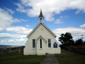 Pukukohe East Church still bears scars from the 1863 battle.