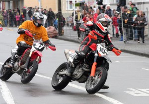 Super Motard class bikes at last year's Greymouth street races.