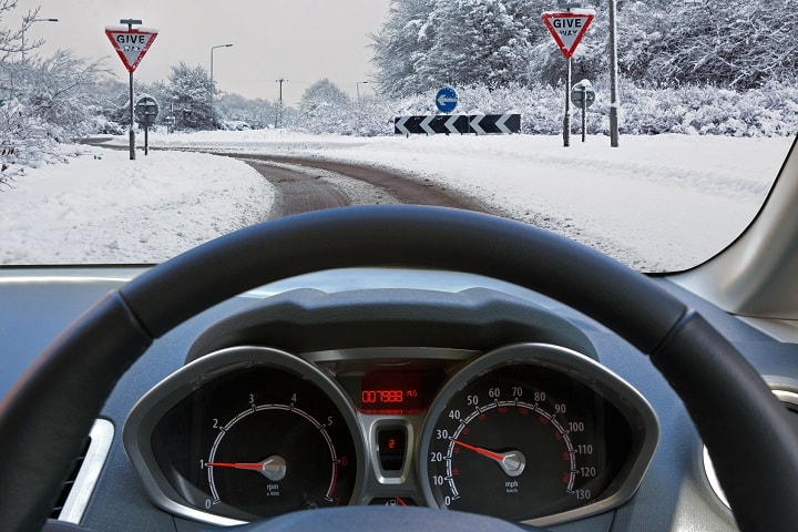 Driving Car In Snow